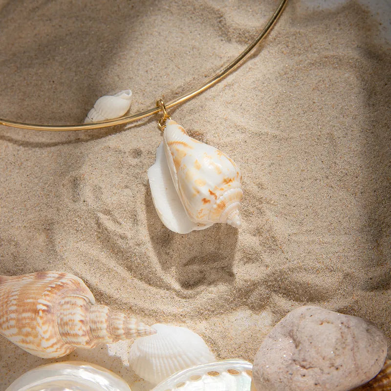 Wholesale Jewelry IG Style Beach Conch 304 Stainless Steel Conch 18K Gold Plated Choker