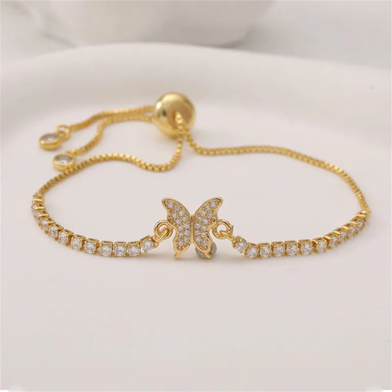 Wholesale Jewelry IG Style Butterfly Copper Zircon Inlay Bracelets Box Chain