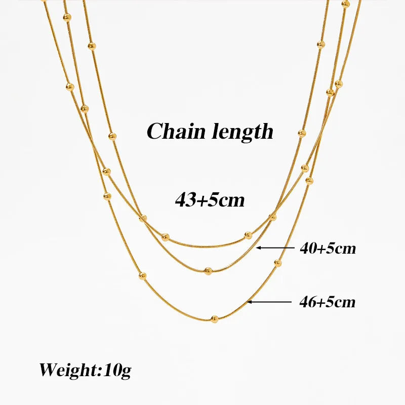 Wholesale Jewelry IG Style Casual Solid Color Solid Color 304 Stainless Steel Three Layer Necklace