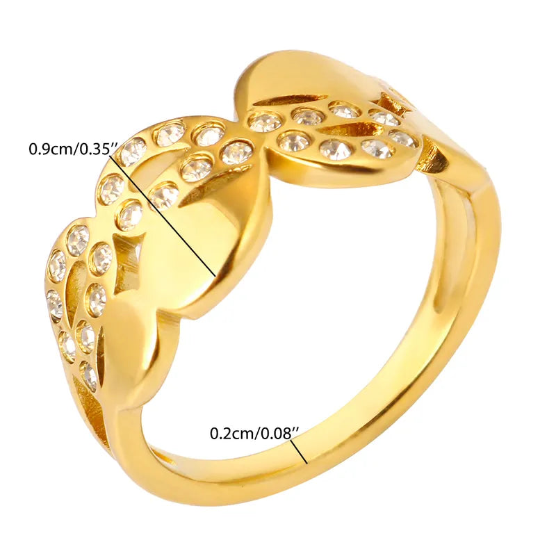 Wholesale Jewelry IG Style Classic Style Commute Geometric 304 Stainless Steel Zircon Inlay Rings