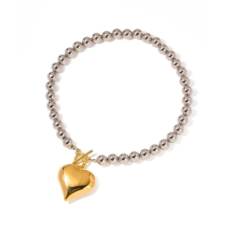 Wholesale Jewelry IG Style Exaggerated Heart Shape Stainless Steel Plating Necklace