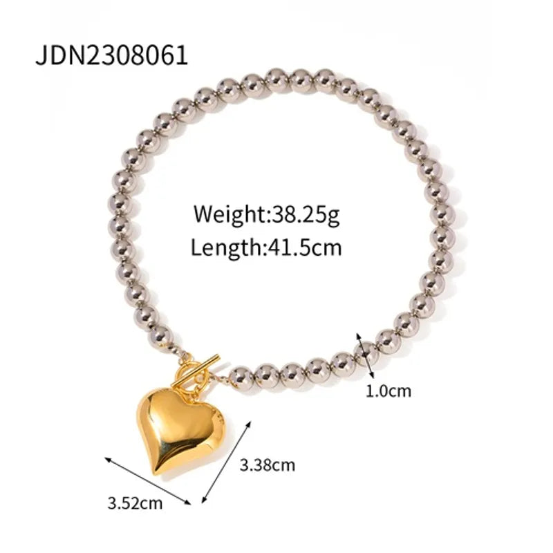 Wholesale Jewelry IG Style Exaggerated Heart Shape Stainless Steel Plating Necklace