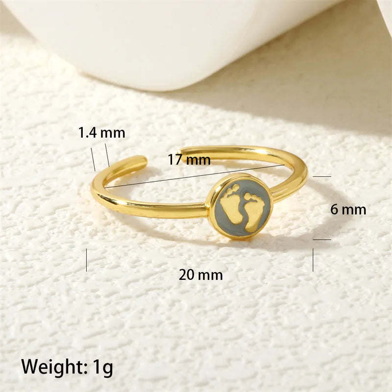 Wholesale Jewelry IG Style Round Copper Enamel Rings