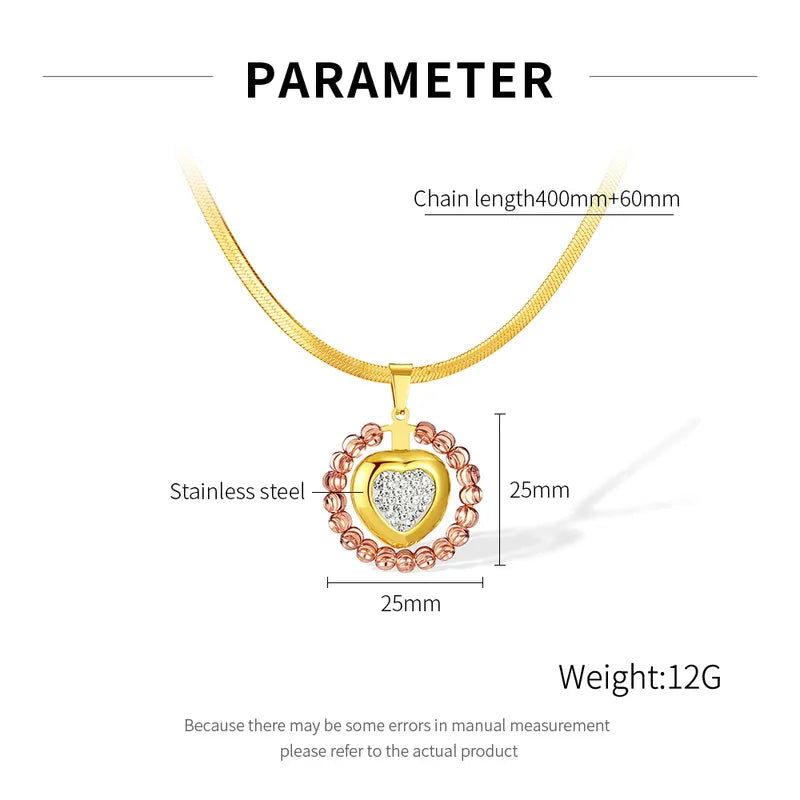 Wholesale Jewelry IG Style Simple Style Heart Shape 304 Stainless Steel Pendant Necklace