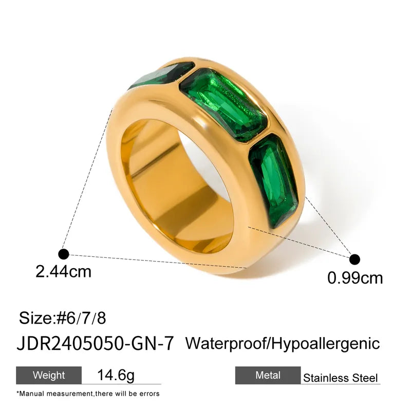 Wholesale Jewelry IG Style Simple Style Round Rectangle 316 Stainless Steel Zircon Inlay Rings