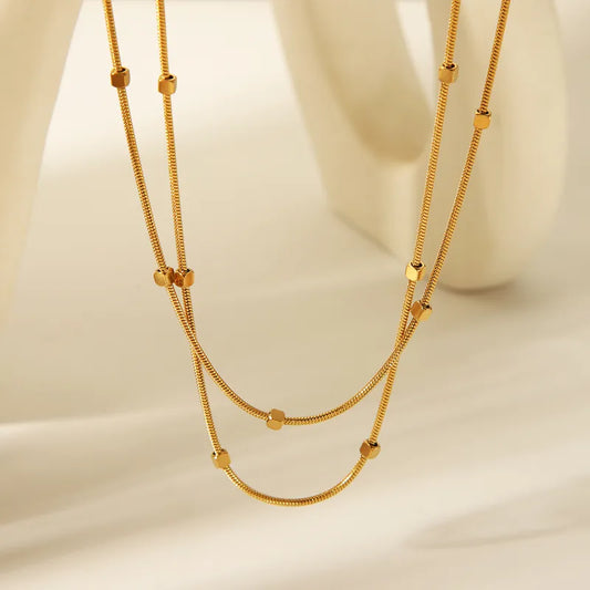 Wholesale Jewelry IG Style Simple Style Solid Color 304 Stainless Steel 18K Gold Plated Necklace