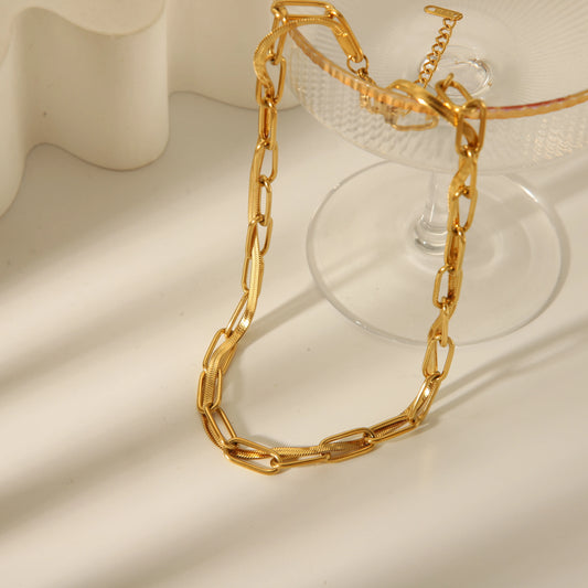 Wholesale Jewelry IG Style Simple Style Solid Color 304 Stainless Steel 18K Gold Plated Necklace