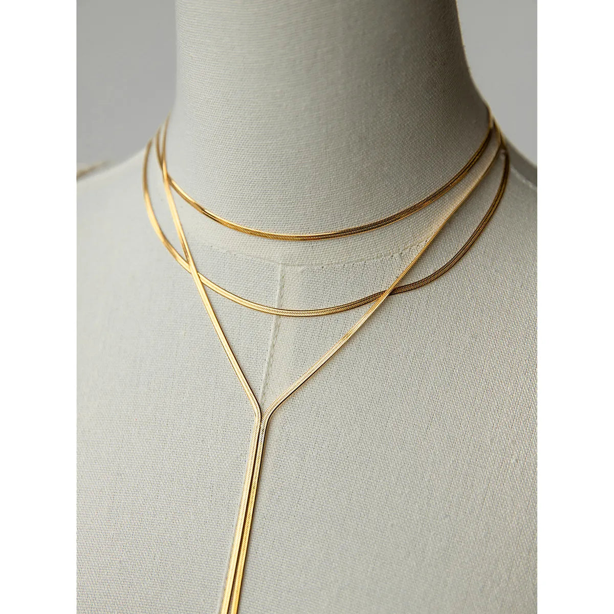 Wholesale Jewelry IG Style Simple Style Solid Color 304 Stainless Steel Three Layer Necklace