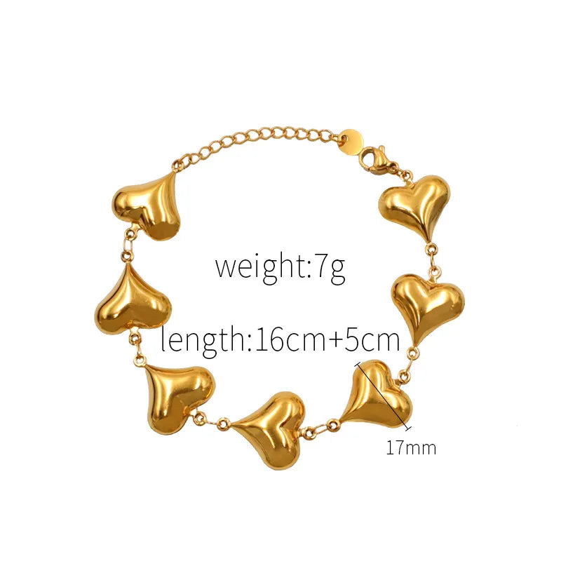 Wholesale Jewelry IG Style Sweet Heart Shape Titanium Steel Bracelets