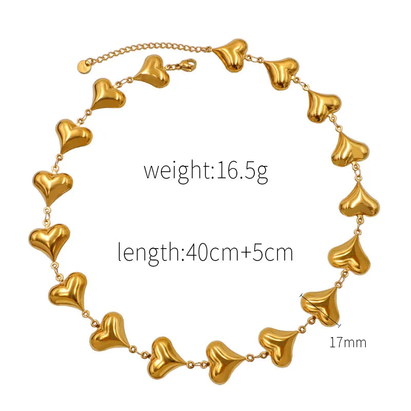 Wholesale Jewelry IG Style Sweet Heart Shape Titanium Steel Bracelets Necklace