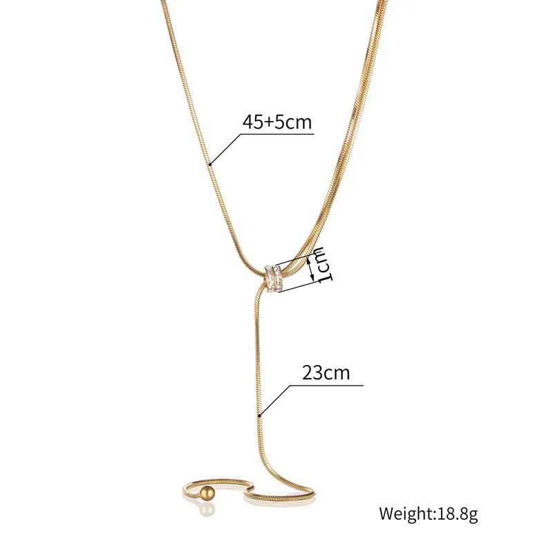 Wholesale Jewelry Luxurious Simple Style Asymmetrical 304 Stainless Steel 14K Gold Plated Plating Necklace