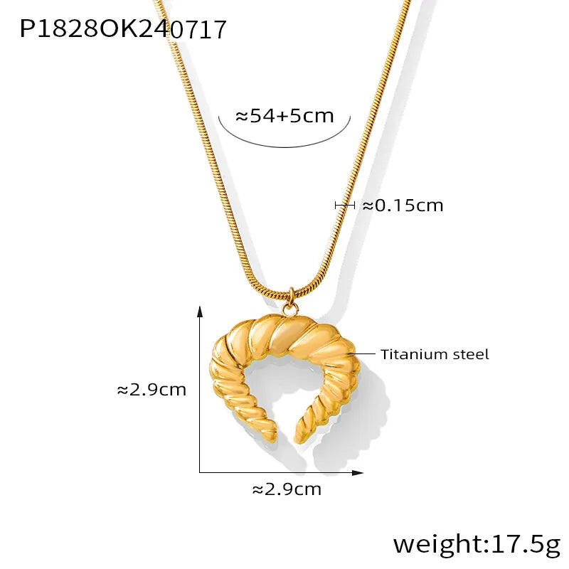 Wholesale Jewelry Modern Style Simple Style Chain 316 Stainless Steel Titanium Steel 18K Gold Plated Beaded Pendant Necklace