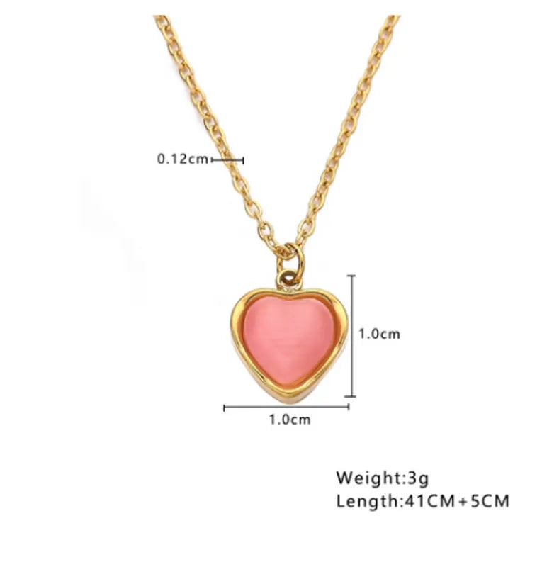 Wholesale Jewelry Modern Style Simple Style Heart Shape 304 Stainless Steel 18K Gold Plated Pendant Necklace