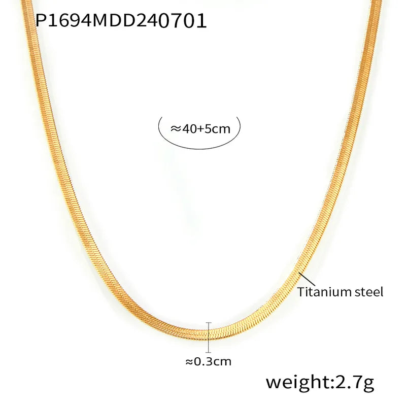 Wholesale Jewelry Punk British Style Heart Shape Solid Color 304 Stainless Steel Zircon 18K Gold Plated Inlay Necklace