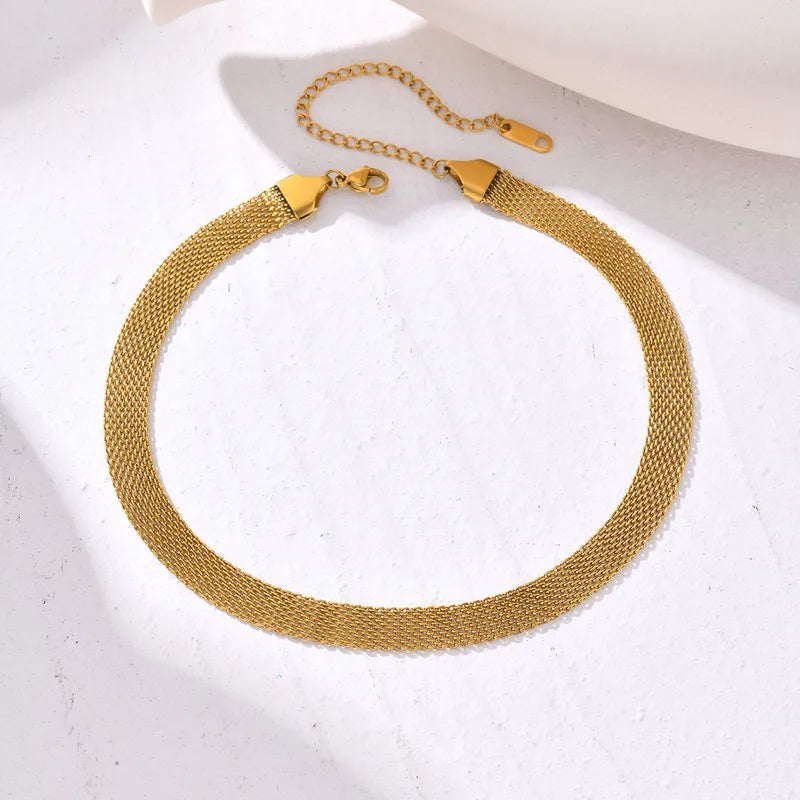 Wholesale Jewelry Retro Classic Style Geometric 201 Stainless Steel 18K Gold Plated Necklace None