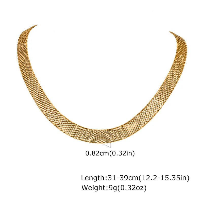 Wholesale Jewelry Retro Classic Style Geometric 201 Stainless Steel 18K Gold Plated Necklace None