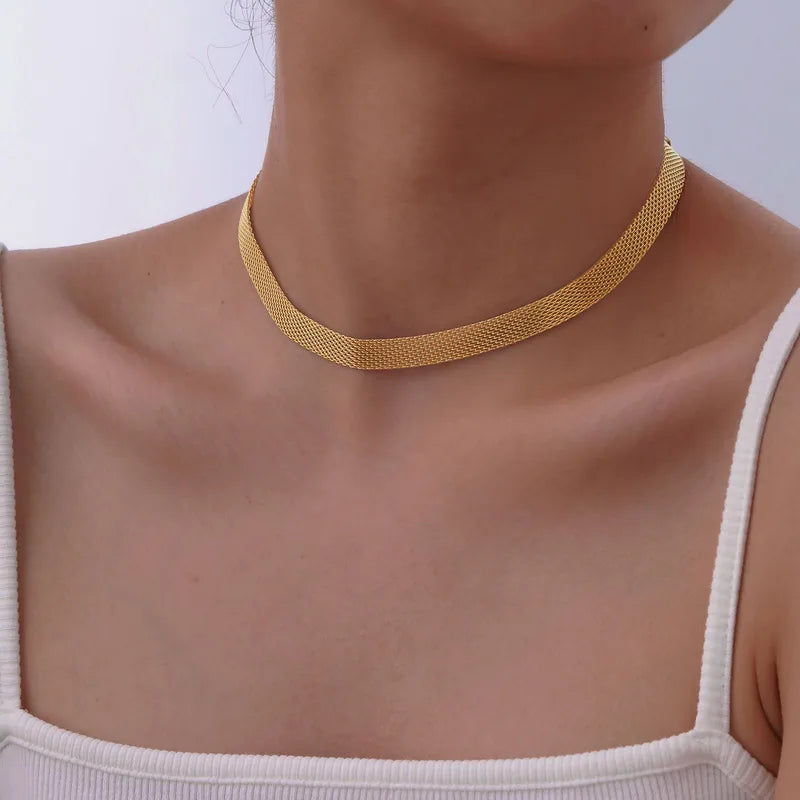 Wholesale Jewelry Retro Classic Style Geometric 201 Stainless Steel 18K Gold Plated Necklace None