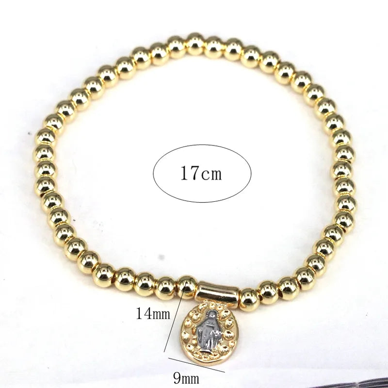 Wholesale Jewelry Retro Simple Style Classic Style Human Copper Beaded Bracelets