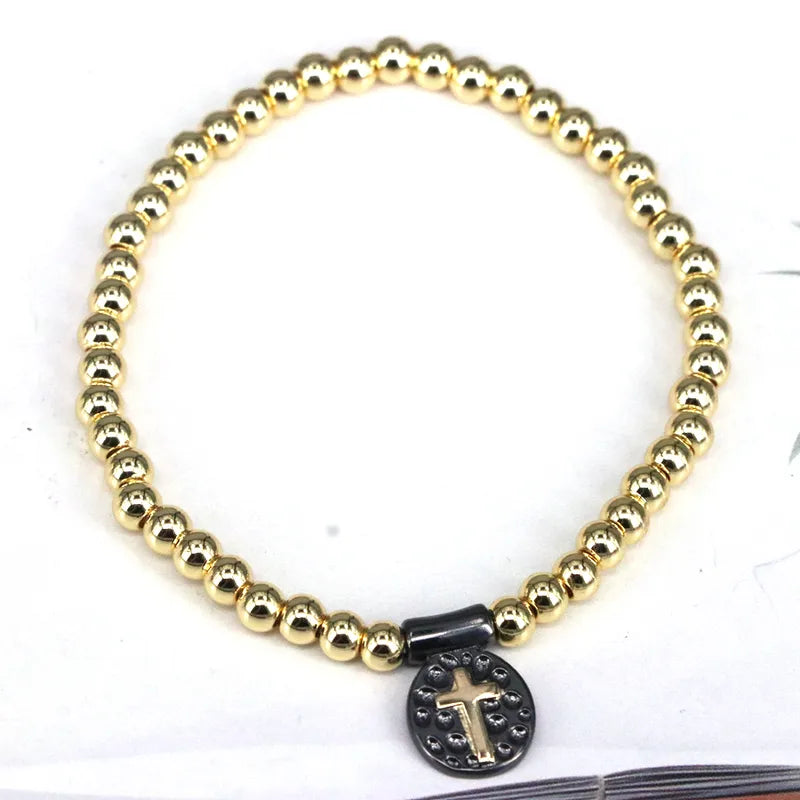 Wholesale Jewelry Retro Simple Style Classic Style Human Copper Beaded Bracelets