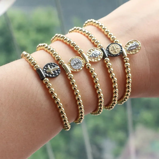 Wholesale Jewelry Retro Simple Style Classic Style Human Copper Beaded Bracelets