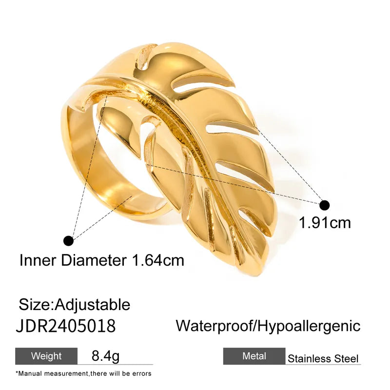 Wholesale Jewelry Simple Style Classic Style 316 Stainless Steel 18K Gold Plated Plating Rings