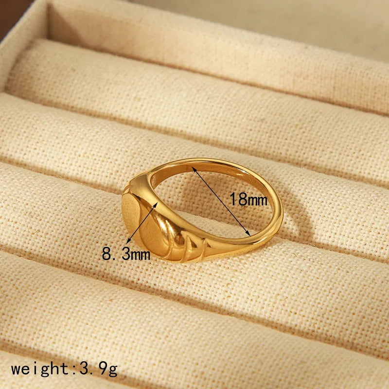 Wholesale Jewelry Simple Style Classic Style Commute Solid Color 304 Stainless Steel 18K Gold Plated Rings