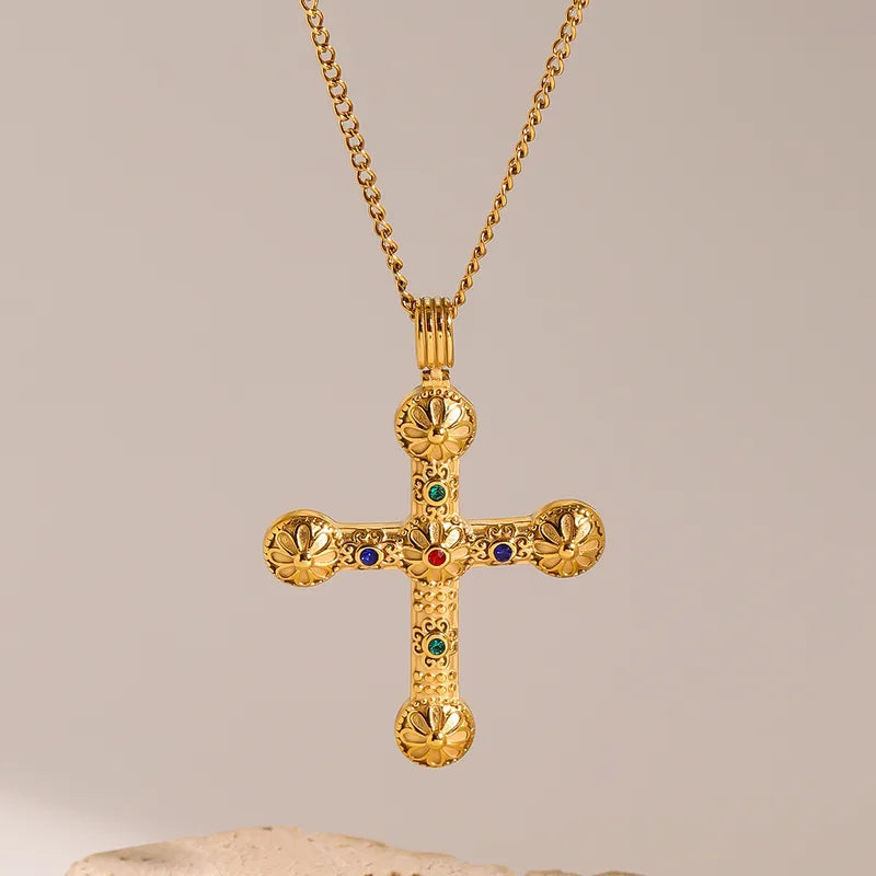 Wholesale Jewelry Simple Style Classic Style Cross 304 Stainless Steel Necklace