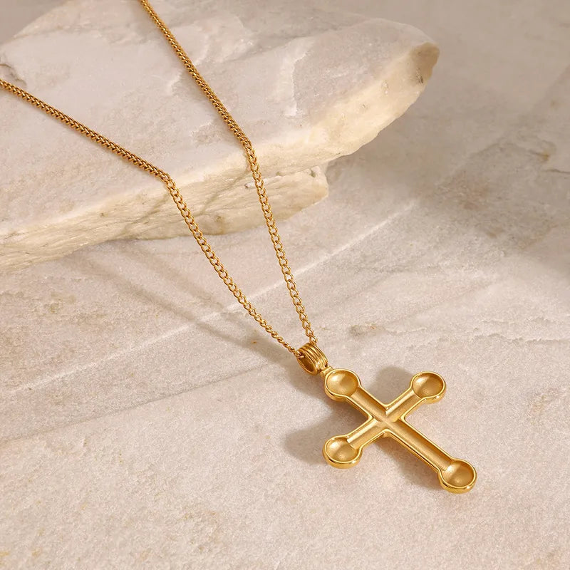 Wholesale Jewelry Simple Style Classic Style Cross 304 Stainless Steel Necklace