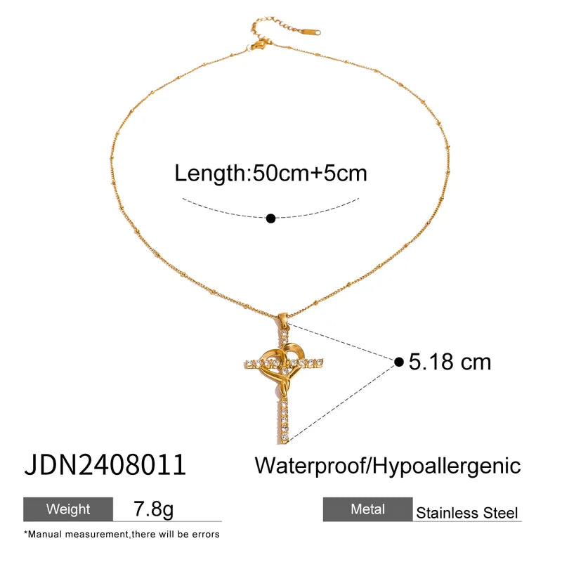 Wholesale Jewelry Simple Style Classic Style Cross 304 Stainless Steel Pendant Necklace