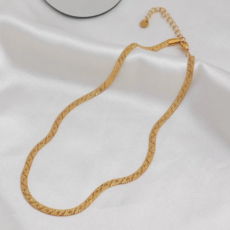 Wholesale Jewelry Simple Style Classic Style Irregular Titanium Steel 18K Gold Plated Necklace