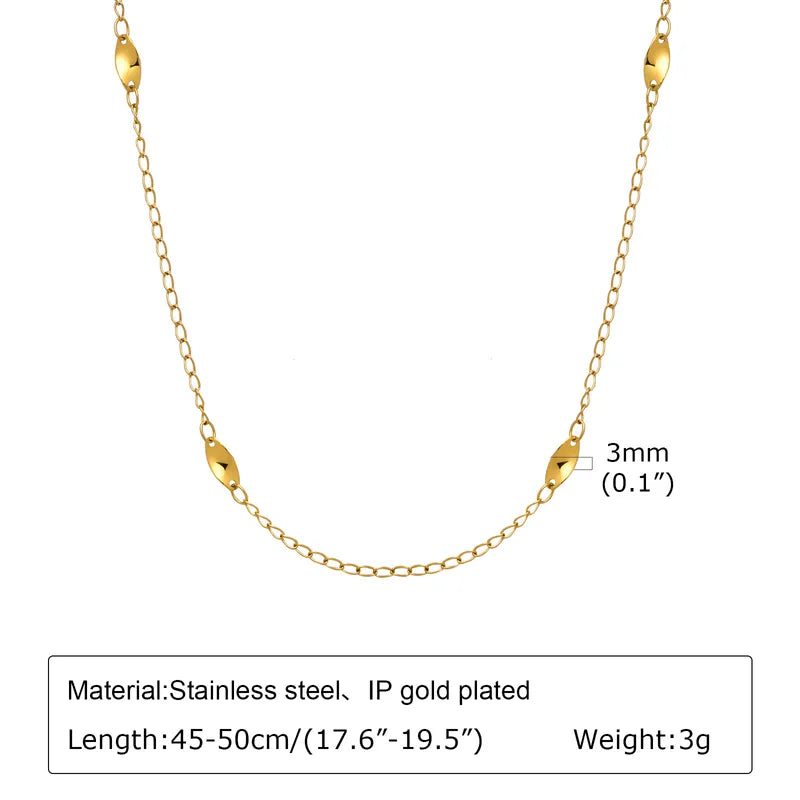 Wholesale Jewelry Simple Style Classic Style Oval 201 Stainless Steel 18K Gold Plated Patchwork Necklace