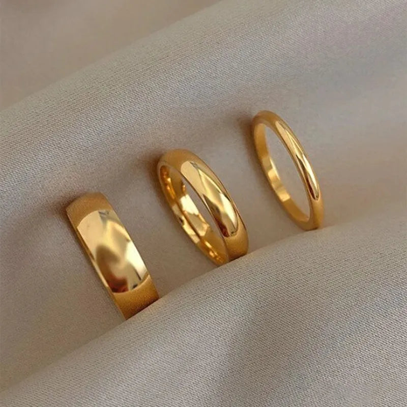 Wholesale Jewelry Simple Style Classic Style Solid Color 201 Stainless Steel Plating Rings