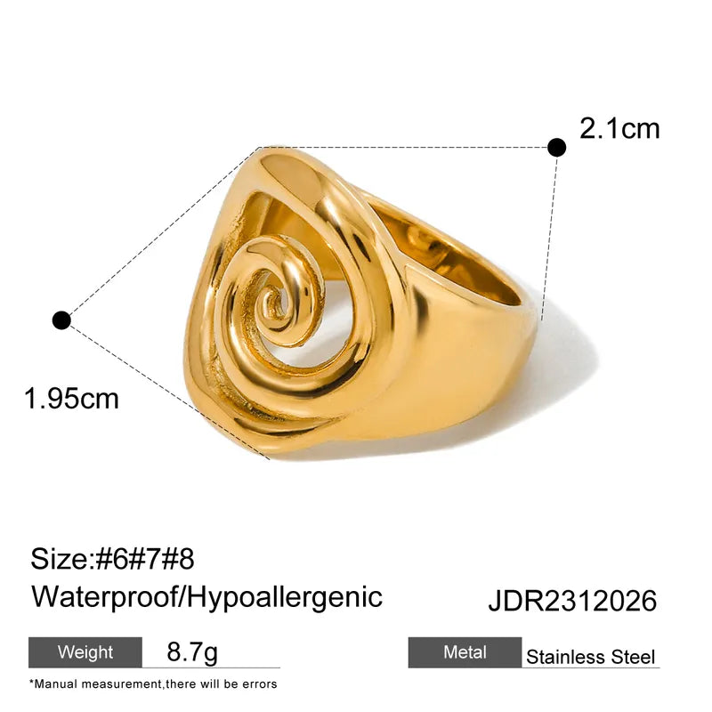 Wholesale Jewelry Simple Style Classic Style Solid Color 304 Stainless Steel 18K Gold Plated Plating Rings