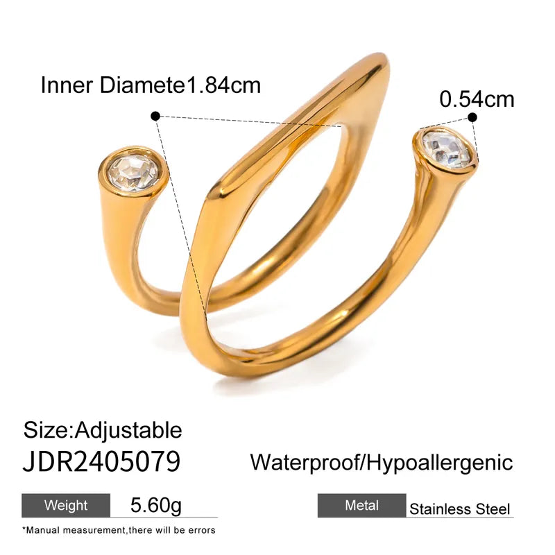 Wholesale Jewelry Simple Style Classic Style Solid Color 304 Stainless Steel Open Rings