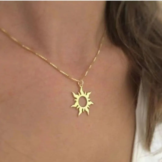 Wholesale Jewelry Simple Style Classic Style Sun Titanium Steel Plating Pendant Necklace