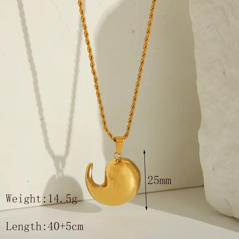 Wholesale Jewelry Simple Style Commute Comma 304 Stainless Steel 18K Gold Plated Pendant Necklace