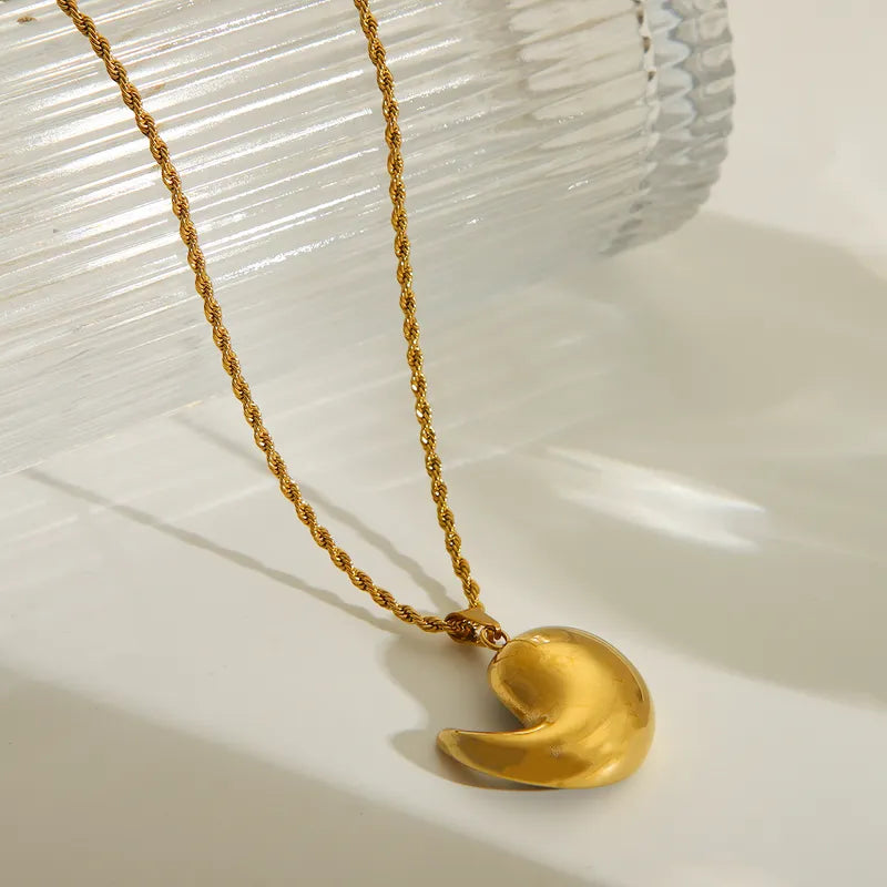 Wholesale Jewelry Simple Style Commute Comma 304 Stainless Steel 18K Gold Plated Pendant Necklace