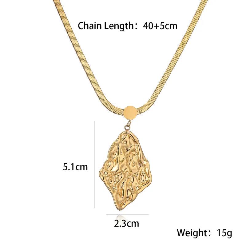 Wholesale Jewelry Simple Style Commute Geometric 304 Stainless Steel Plating Pendant Necklace