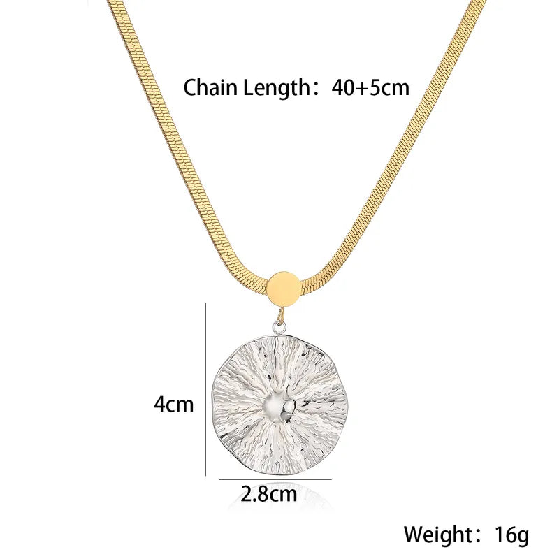 Wholesale Jewelry Simple Style Commute Geometric 304 Stainless Steel Plating Pendant Necklace