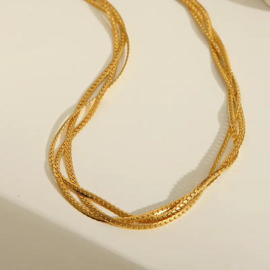 Wholesale Jewelry Simple Style Commute Solid Color 304 Stainless Steel 18K Gold Plated Necklace