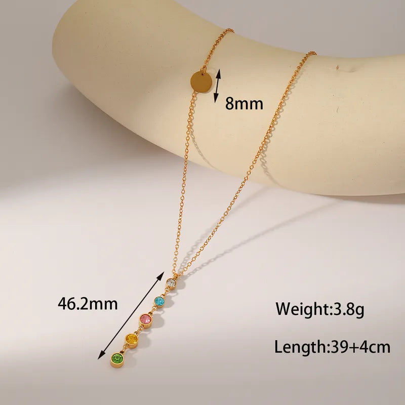 Wholesale Jewelry Simple Style Commute Solid Color 304 Stainless Steel 18K Gold Plated Pendant Necklace