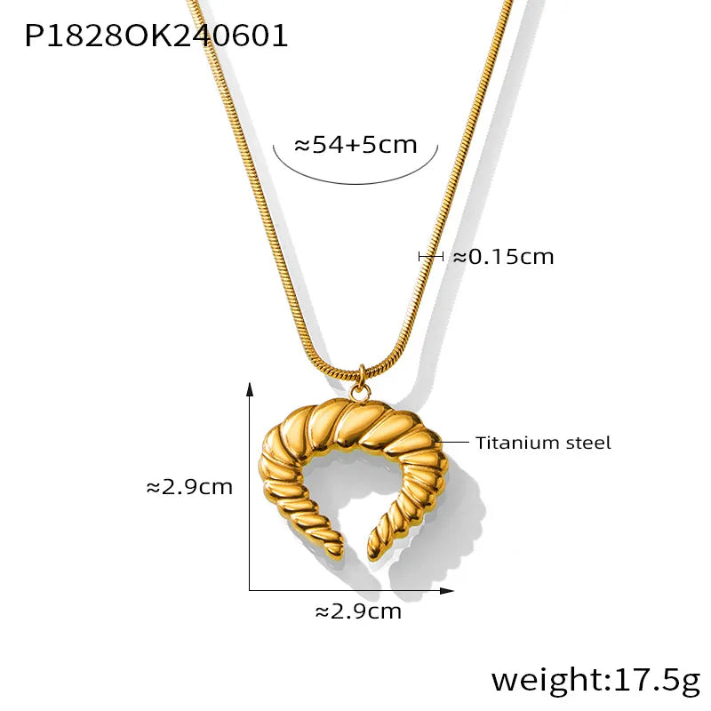 Wholesale Jewelry Simple Style Commute Solid Color Lines 304 Stainless Steel 18K Gold Plated Plating Pendant Necklace