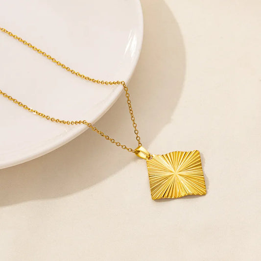 Wholesale Jewelry Simple Style Geometric 304 Stainless Steel Plating Pendant Necklace