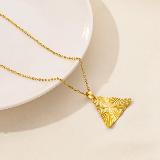 Wholesale Jewelry Simple Style Geometric 304 Stainless Steel Plating Pendant Necklace