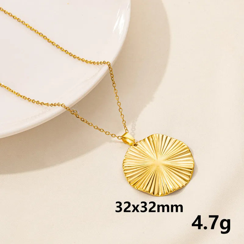 Wholesale Jewelry Simple Style Geometric 304 Stainless Steel Plating Pendant Necklace