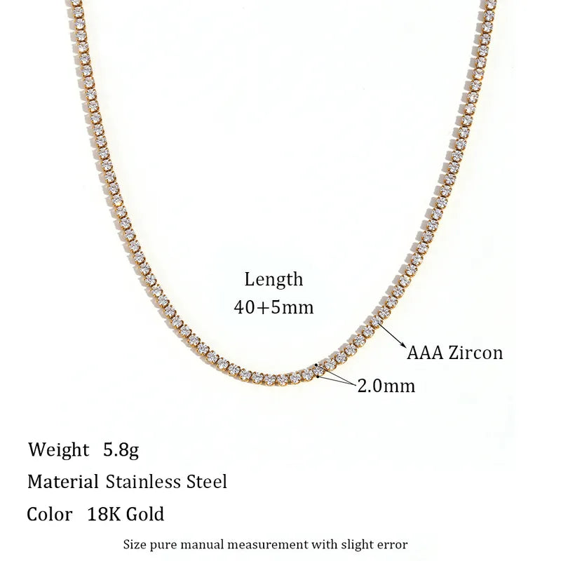 Wholesale Jewelry Simple Style Geometric 304 Stainless Steel Zircon 18K Gold Plated Plating Necklace