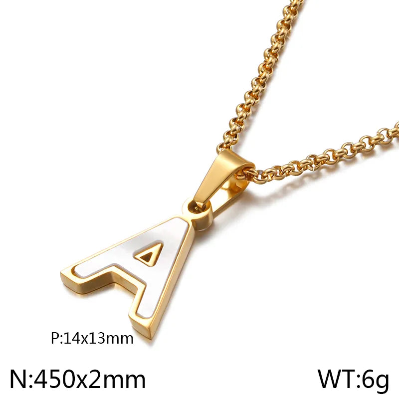 Wholesale Jewelry Simple Style Letter 304 Stainless Steel 18K Gold Plated Plating Pendant Necklace