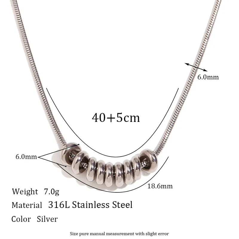 Wholesale Jewelry Simple Style Solid Color 304 Stainless Steel 18K Gold Plated Plating Pendant Necklace