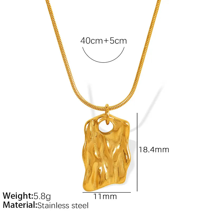 Wholesale Jewelry Simple Style Solid Color Titanium Steel Plating Pendant Necklace