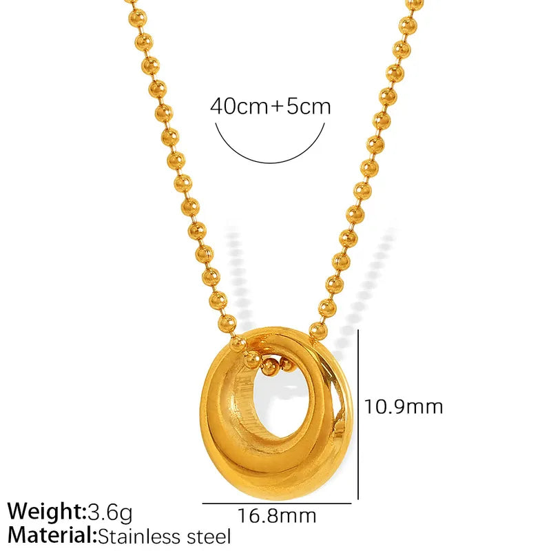 Wholesale Jewelry Simple Style Solid Color Titanium Steel Plating Pendant Necklace